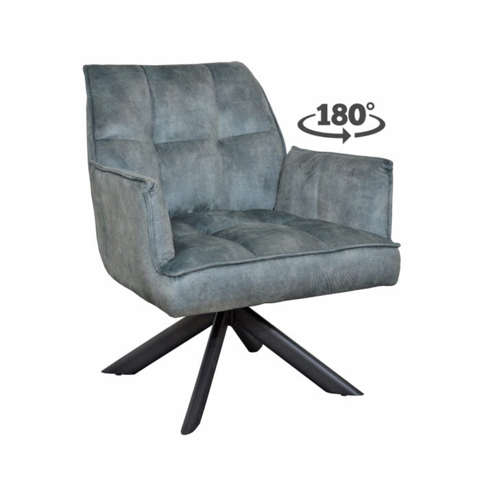 Fauteuil Tino Stof Adore Niagara 158 Vooraanzicht Schuin 180