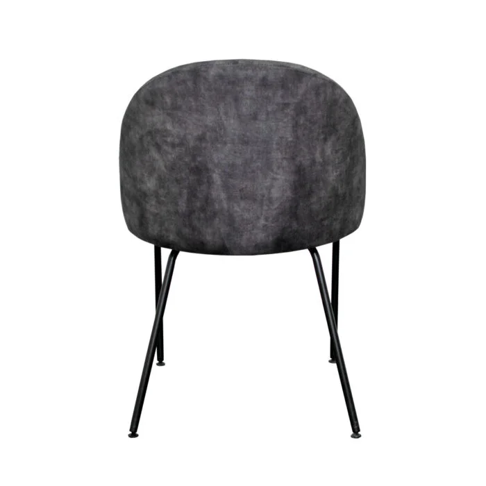 Dining room chair Luna - Fabric Adore Dark Gray 68 with fixed leg - Rear view