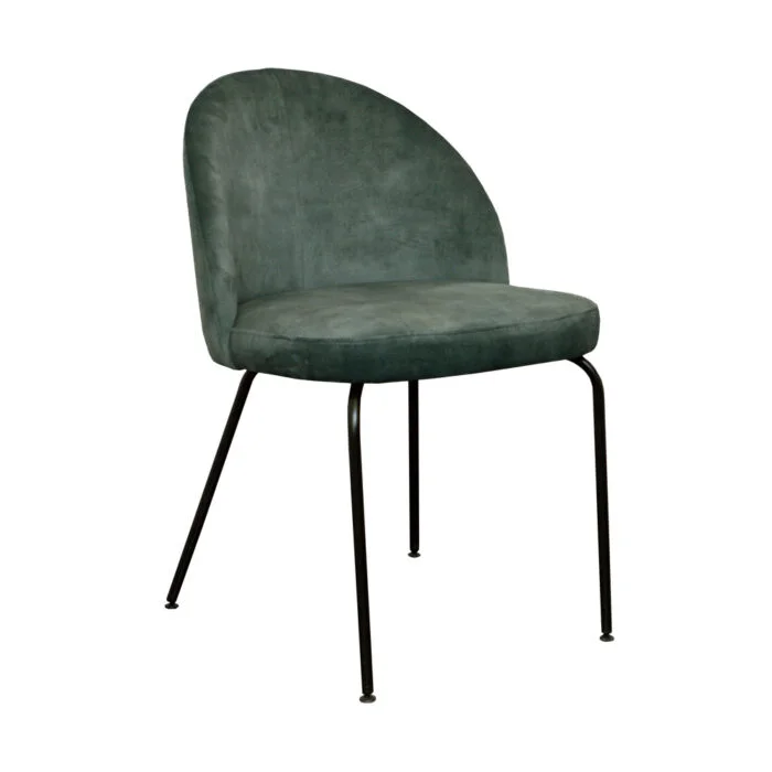 Dining room chair Luna - Fabric Adore Hunter 156 with fixed leg - Front view oblique