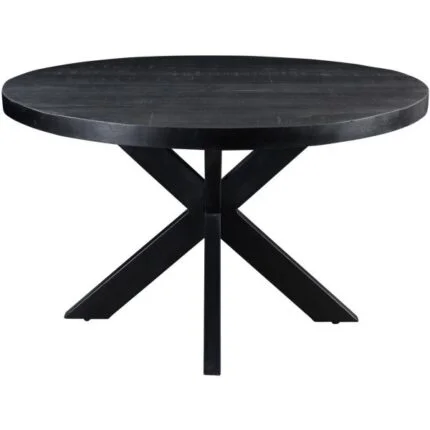 Eettafel Mango Rond Zwart met Spinpoot Elegans klein