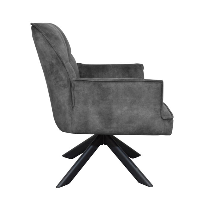 Fauteuil Dino Stof Adore Darkgrey 68 - Zijaanzicht