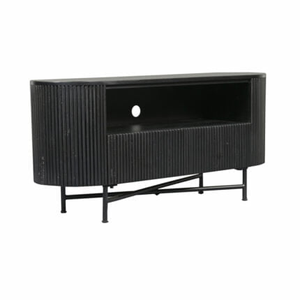 Mango wood TV cabinet 120 cm black (1)