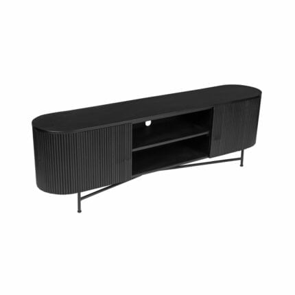 Mango wood TV cabinet 150 cm Black (1)