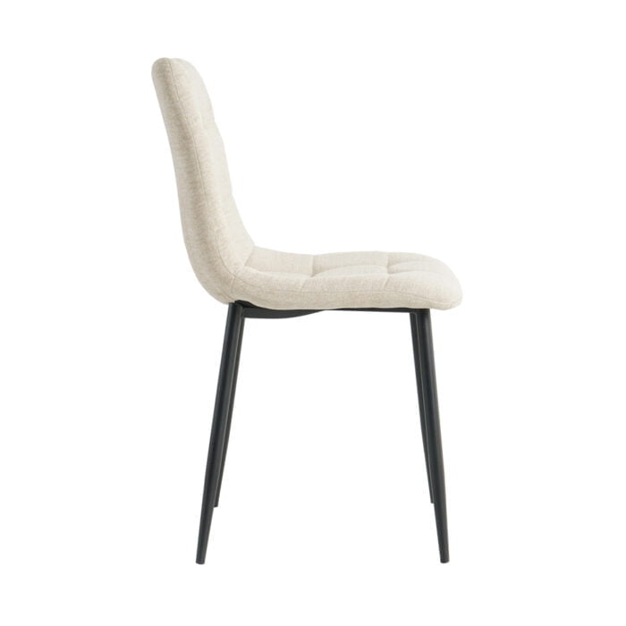 Dining room chair Billy with fabric Angus Beige Side view