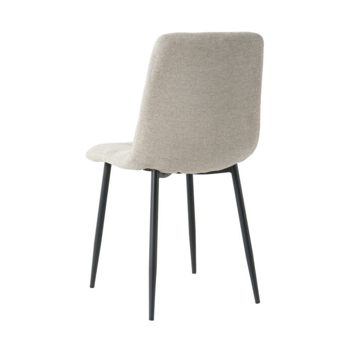 Dining room chair Billy with Angus fabric Light gray Back view Slanted