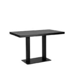 LABEL51 Restaurant Table Rectangular Straight Edge 120 cm Black Front View Slanted