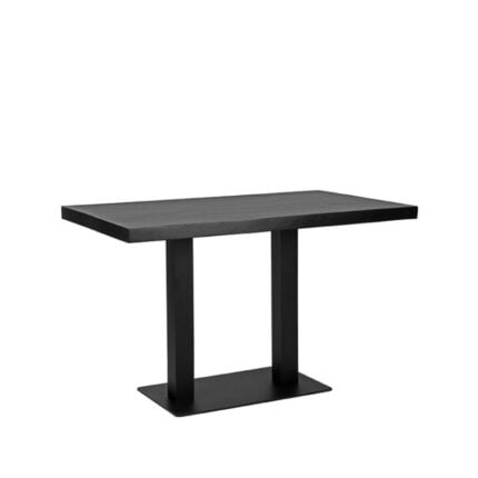 LABEL51 Restaurant Table Rectangular Straight Edge 120 cm Black Front View Slanted