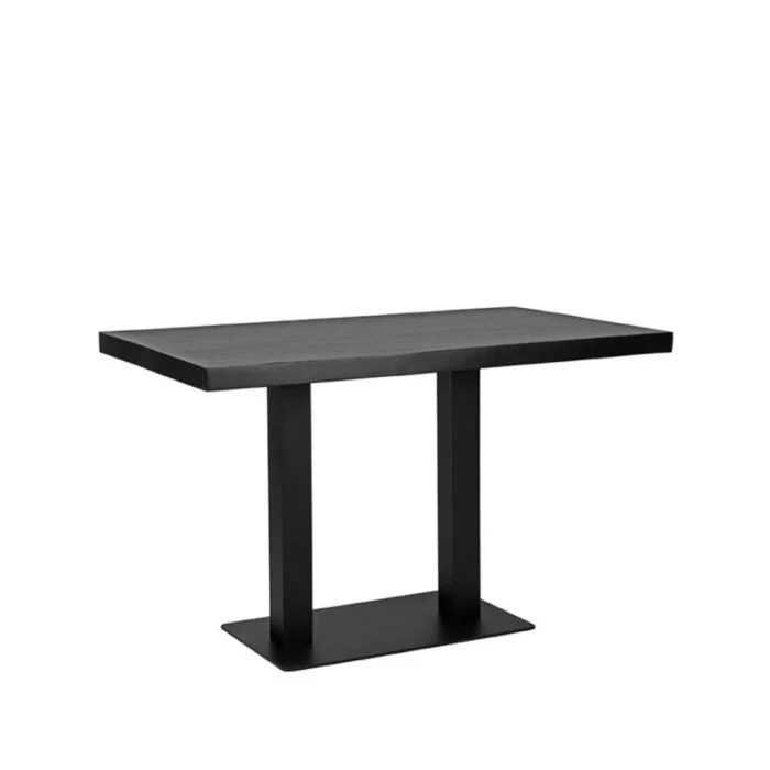 LABEL51 Restaurant Table Rectangular Straight Edge 120 cm Black Front View Slanted