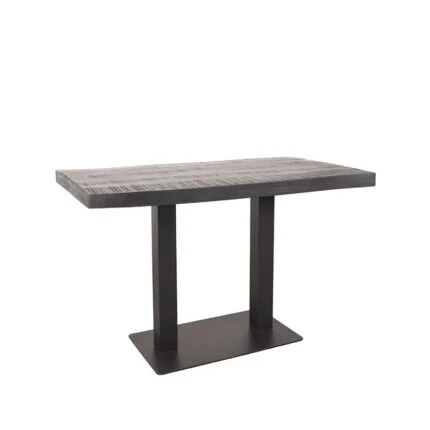 LABEL51 Restaurant Table Rectangular Tree Edge 120 cm Black